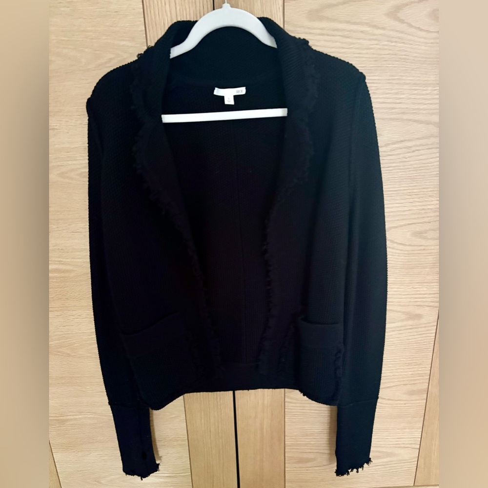 Women’s ROI Black Open Front Wool Knit Sweater - Size S